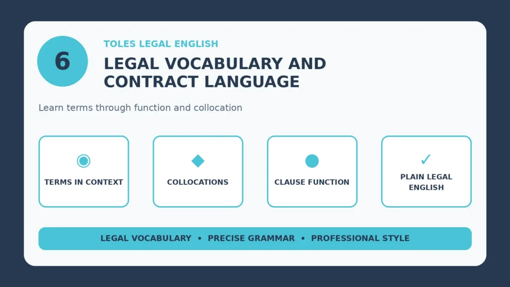 Infographic: TOLES Legal Vocabulary and Contract Language