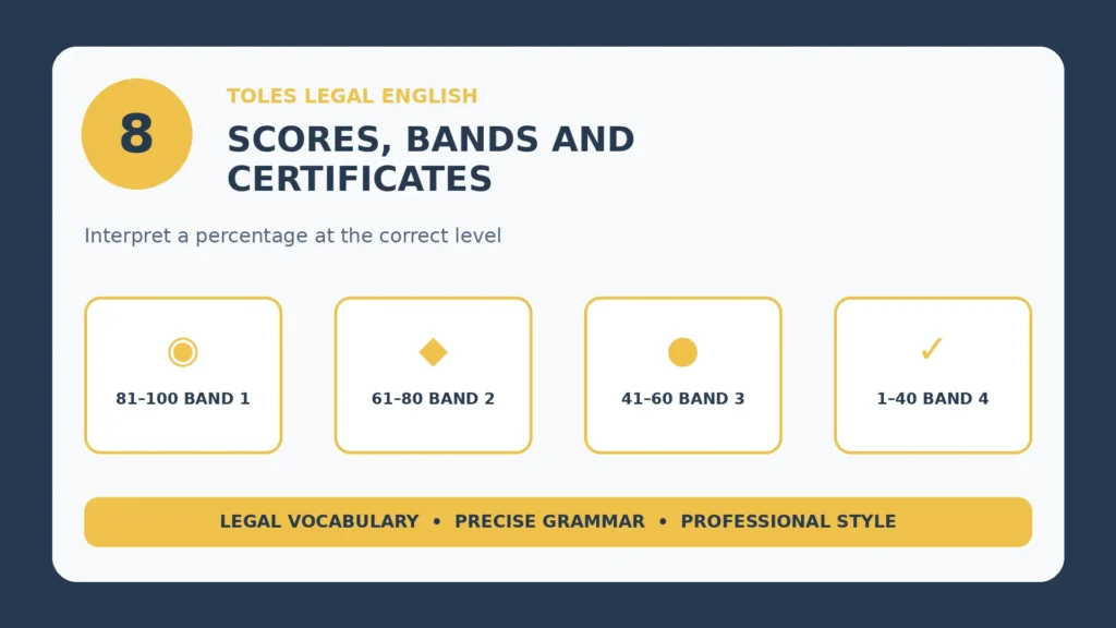Infographic: TOLES Scores, Bands and Certificates