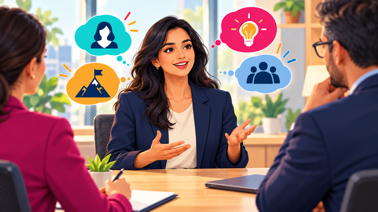 Professional answering an English job interview naturally