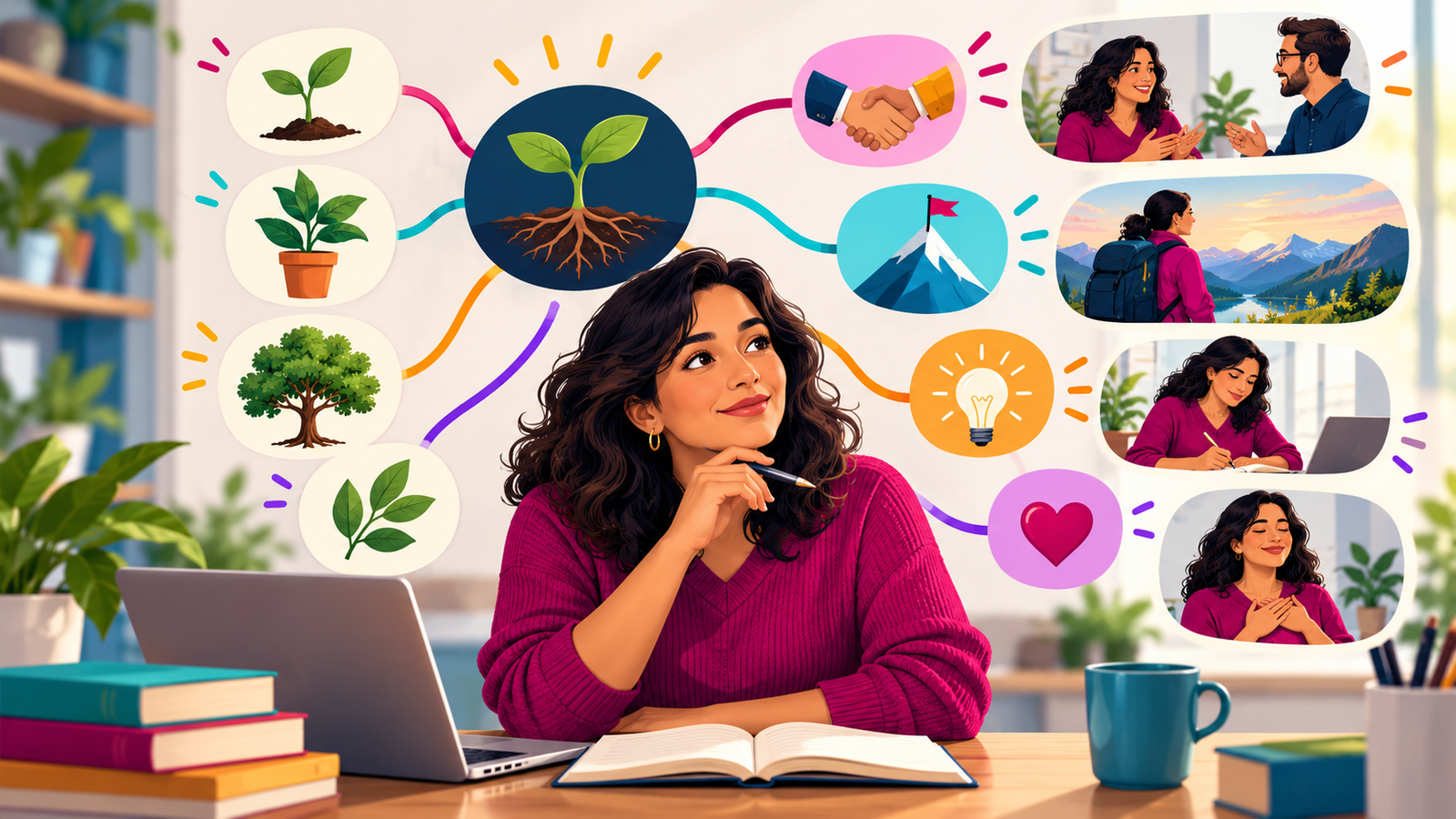 Adult learner connecting vocabulary through word families and context